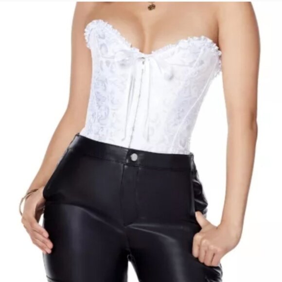 Spirit Tops - SPIRIT HALLOWEEN Women's White Lace Royal Corset NEW adult 14+ M